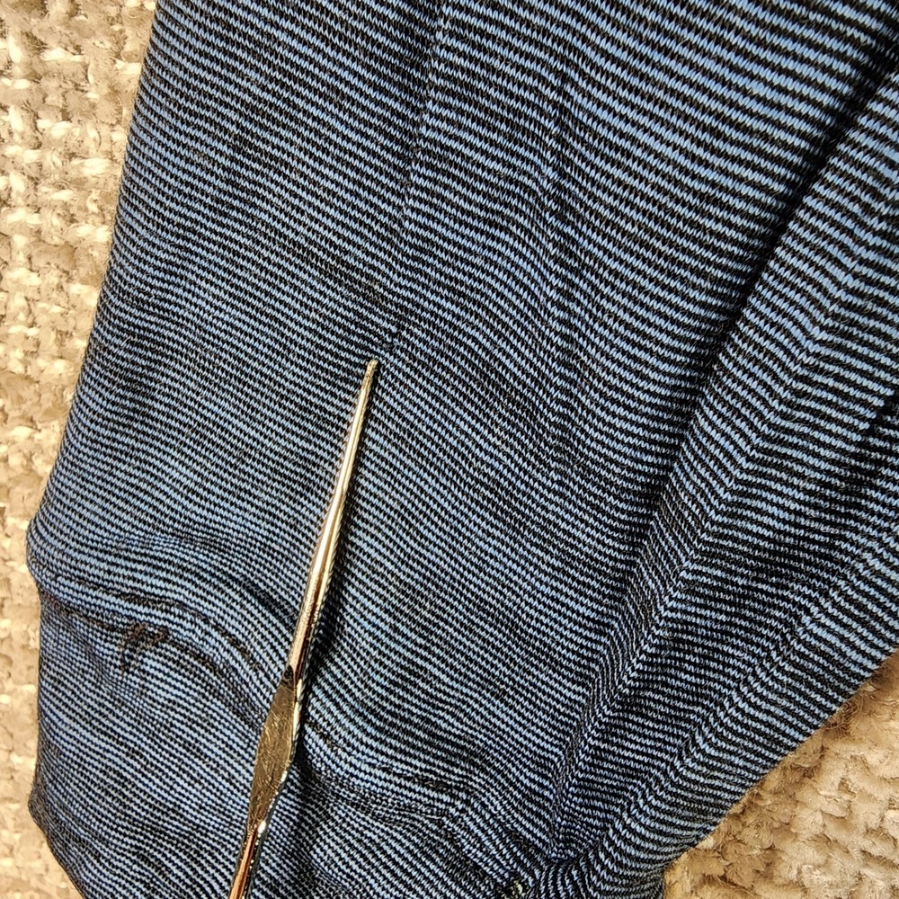Bombas Merino Wool Tencel Long Sleeve Top Womens S Blue Stripe Base Layer *Flaws - Picture 4 of 12